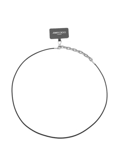 Jimmy Choo Chain Strap Phone Holder In Black