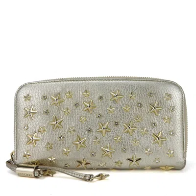 Pre-owned Jimmy Choo Champagne Gold Leather Long Wallet (bi-fold) ()