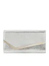 Jimmy Choo Champagne Leather Clutch Bag With Glitter In Nude & Neutrals