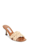Jimmy Choo Chara 70 Raffia Heeled Mules In Gold