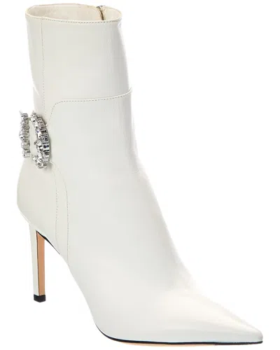 Jimmy Choo Cheri Ab 85 Leather Bootie In White