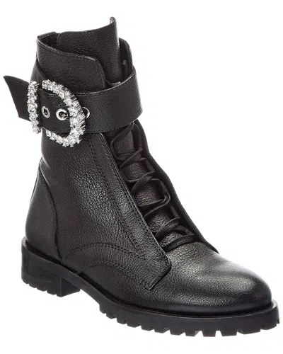 Jimmy Choo Cheri Leather Combat Boot In Black