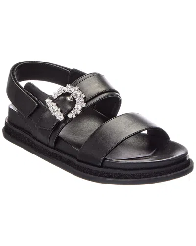 Jimmy Choo Cheri Lug Leather Sandal In Black