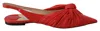Jimmy Choo Chic Pointed Toe Leather Women's Flats In Red
