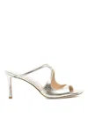 Jimmy Choo Womens Champagne Anise 75 Glitter-effect Leather Heeled Sandals In Nude & Neutrals