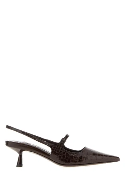 Jimmy Choo Chocolate Leather Didi 45 Pumps In Brown