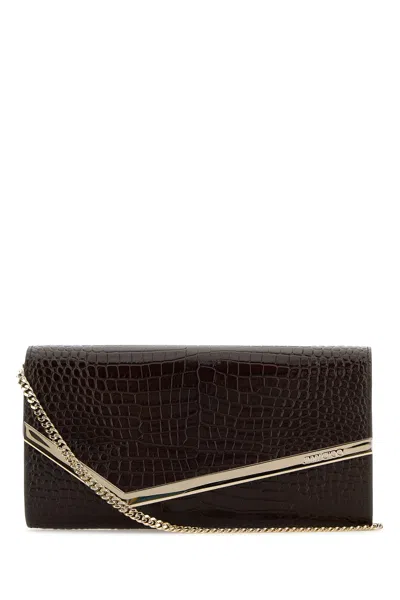 Jimmy Choo Chocolate Leather Emmie Clutch