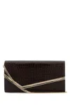 Jimmy Choo Clutch Emmie In Pelle Cioccolato Donna In Brown