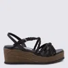 Jimmy Choo Chocolate Leather Espadrillas In Black