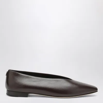 Jimmy Choo Chocolate Leather Margot Ballet Flats In Brown