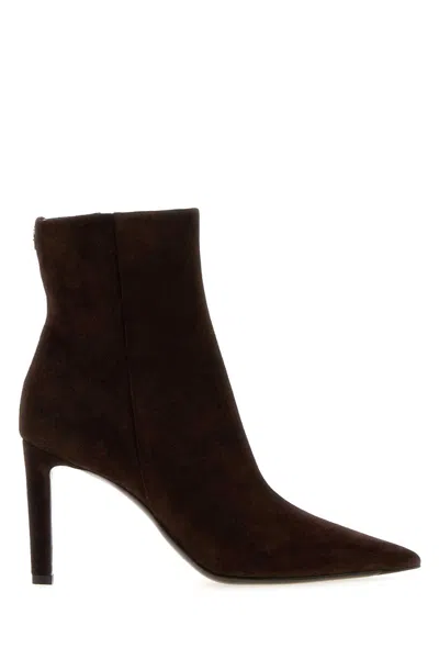 Jimmy Choo Chocolate Suede Frankie Ankle Boots In Brown