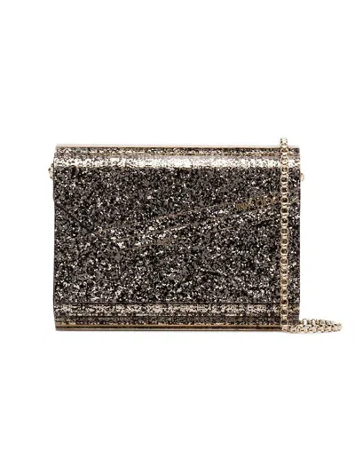 Jimmy Choo Chunky Glitter Champagne Acrylic Material Tote Bag In Orange