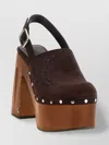 Jimmy Choo Chunky Heel Embroidered Studded Clog