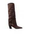 Jimmy Choo Hart Stitch 60 Suede Knee-high Boots In Brown