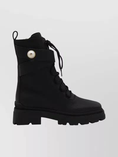 JIMMY CHOO CHUNKY SOLE ANKLE BOOTS WITH STRAP DETAIL