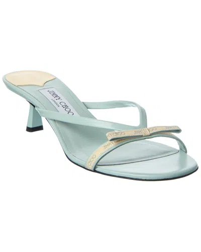 Jimmy Choo Ciela 45 Leather Mule In Blue