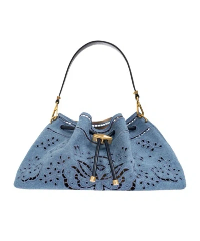 Jimmy Choo Cinch Bucket Bag In Blue