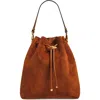 Jimmy Choo Cinch Suede Bucket Bag With Chain
