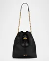 Jimmy Choo Cinch Leather Drawstring Bucket Bag