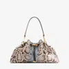 Jimmy Choo Bon Bon Snakeskin Drawstring Shoulder Bag In Blue