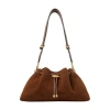 Jimmy Choo Womens Tan/gold Cinch Suede Shoulder Bag In Beige