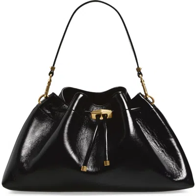 Jimmy Choo Cinch M Leather Bucket Bag In Black