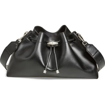 Jimmy Choo Cinch M Leather Bucket Bag In Black/antique Silver