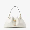 Jimmy Choo Cinch Leather Shoulder Bag In Neutral