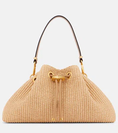 Jimmy Choo Cinch M Raffia Shoulder Bag In Neutrals