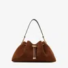 Jimmy Choo Womens Tan/gold Cinch Suede Shoulder Bag In Tan/gold