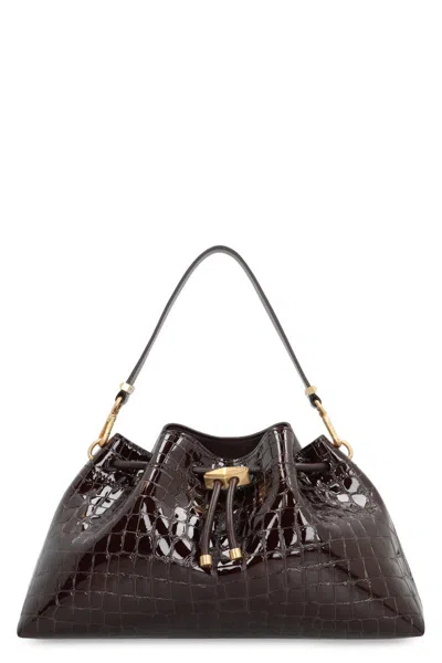 Jimmy Choo Cinch Media Leather Bag In Burgundy