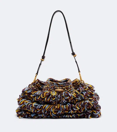 Jimmy Choo Cinch Medium Knitted Shoulder Bag In Multicoloured