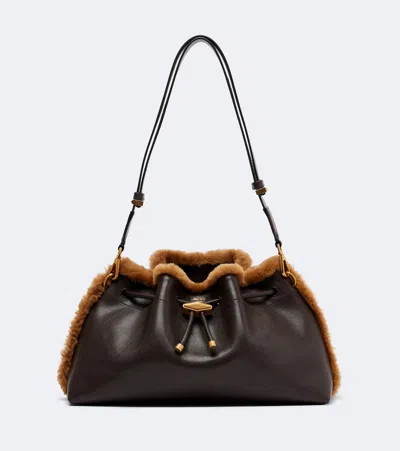 Jimmy Choo Cinch Medium Leather Shoulder Bag In Brown