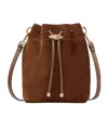 Jimmy Choo Womens Tan/gold Cinch Mini Suede Top-handle Bucket Bag