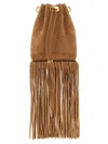 Jimmy Choo Mini Bucket Bag Fringe Detailing In Brown