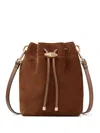 Jimmy Choo Mini Drawstring Shoulder Bag In Brown