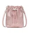 Jimmy Choo Cinch Mini Crystal-embellished Satin Cross-body Bag In Nude