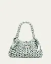 Jimmy Choo Cinch Small Woven Satin Top-handle Bag