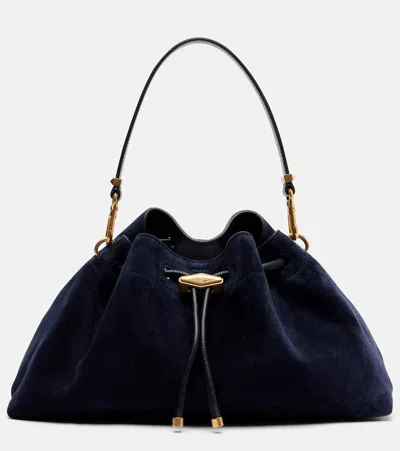 Jimmy Choo Cinch Suede Bucket Bag In Blue