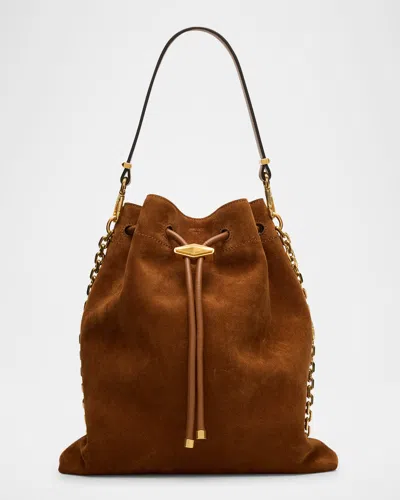 Jimmy Choo Cinch Suede Bucket Bag With Chain
