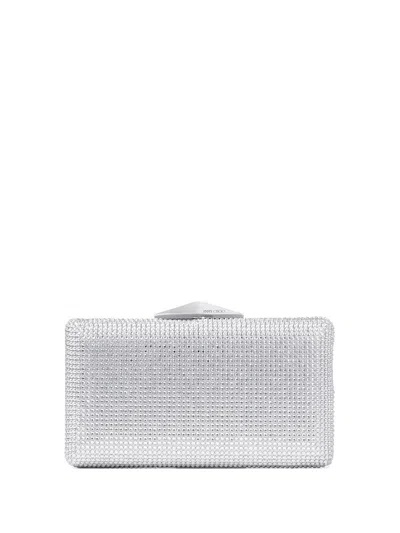 Jimmy Choo Clemmie Clutch Bag In Silber
