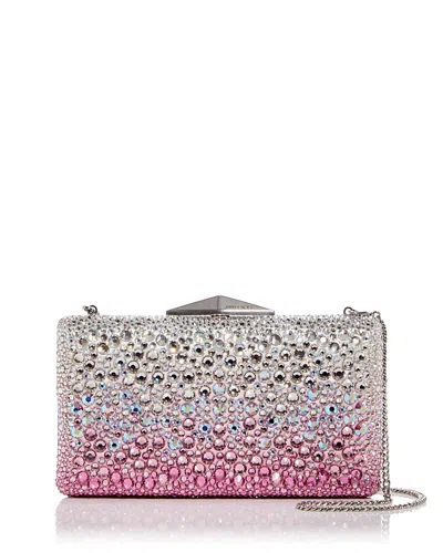 Jimmy Choo Clemmie Embellished Box Clutch In Wicked Pink