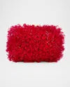 Jimmy Choo Cloud Beaded Petal Ruffle Clutch Bag In Red