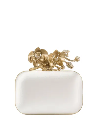 Jimmy Choo Cloud Clutch Bag In White