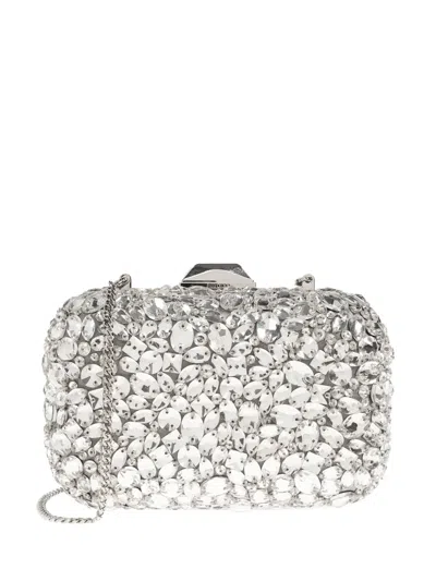 Jimmy Choo Cloud Crystal-embellished Clutch Bag In Silver