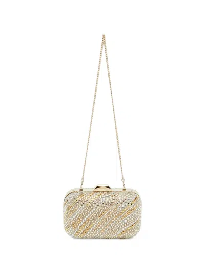 Pre-owned Jimmy Choo Cloud Crystal-embellished Clutch Bag In Gold