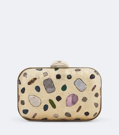Jimmy Choo Cloud Crystal-embellished Clutch In Gold