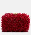 Jimmy Choo Cloud Embellished Satin Clutch In Red