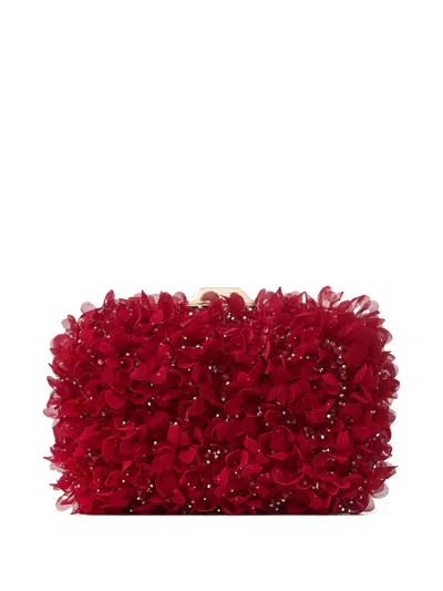 Jimmy Choo Cloud Floral Crystal Clutch Bag In Red