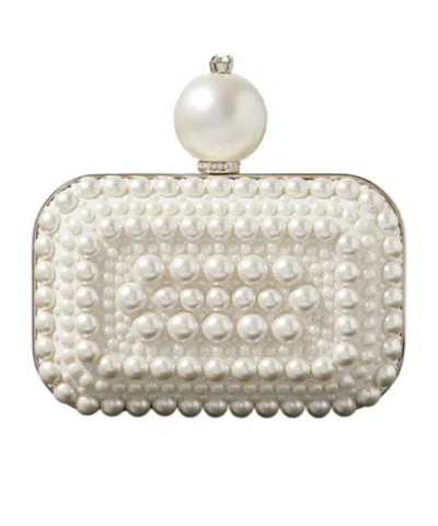 Jimmy Choo Cloud Micro Embellished Satin Clutch In White